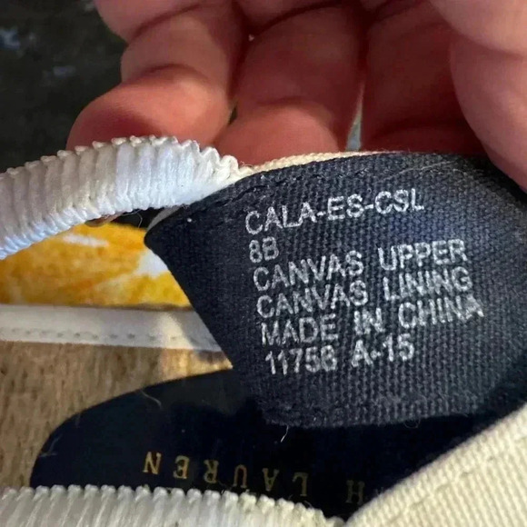 Lauren Ralph Lauren women’s wedge espadrilles. White with navy anchors. Sz 8 - Picture 9 of 9